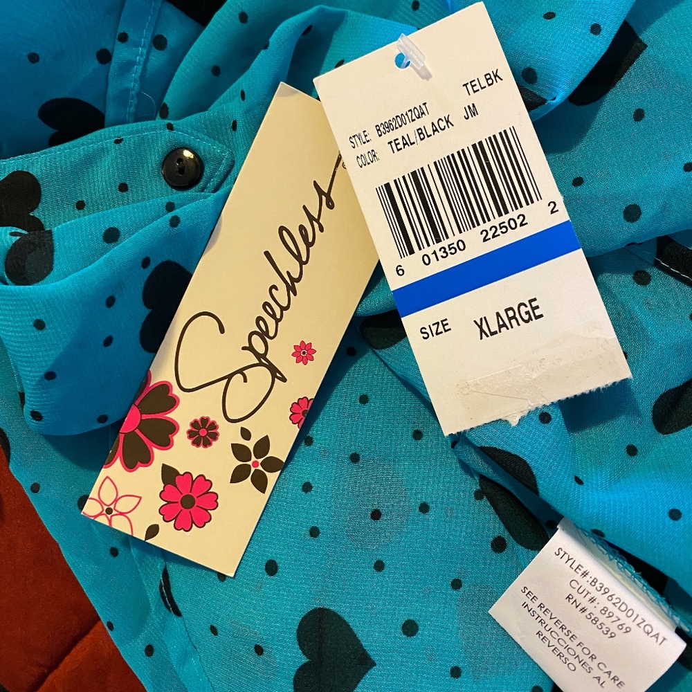 Nwt-Speechless Sheer Button Down, Size Xl. - image 5
